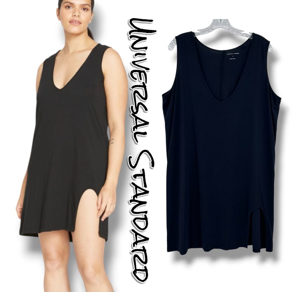 Universal Standard UltimateS Meko Nightie Black Pima Cotton Modal Dress S 14-16